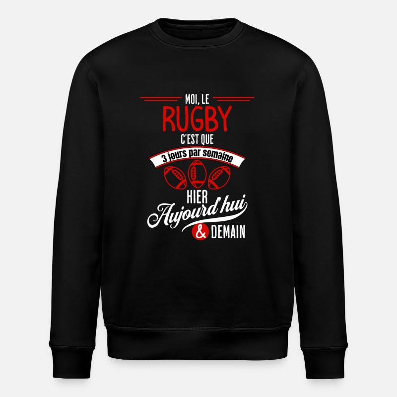 Rugby tous les jours - Sweat bio ROLLER Stanley/Stella Unisexe - noir