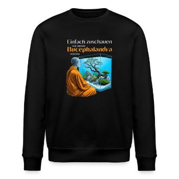 Einfach zuschauen, wie meine Bucephalandra wächst - Stanley/Stella Unisex Bio-Sweatshirt ROLLER - Schwarz - Vorne - Nik (191cm)