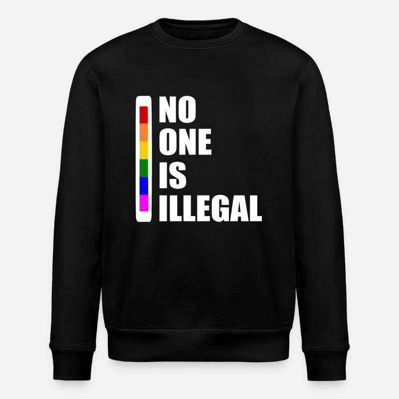 No one is illegal - Stanley/Stella ROLLER Unisex Organic Sweatshirt - black