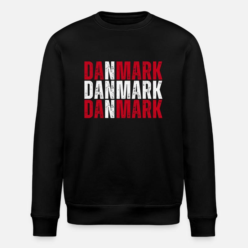 Flag of Denmark, Danish pride - Stanley/Stella ROLLER Unisex Organic Sweatshirt - black