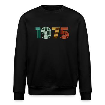 funny sayings 50 birthday retro vintage 1975 - Stanley/Stella ROLLER Unisex Organic Sweatshirt - black - Front - Nik (191cm)