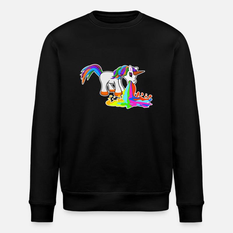 Kotzendes Einhorn - Stanley/Stella Unisex Bio-Sweatshirt ROLLER - Schwarz