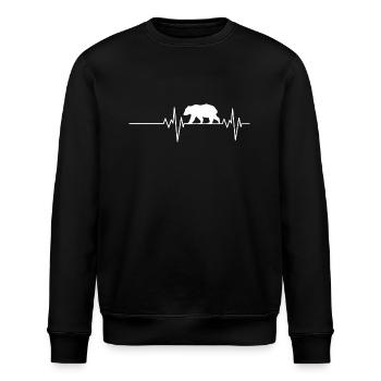 Ours battement de cœur - Sweat bio ROLLER Stanley/Stella Unisexe - noir - Devant - Nik (191cm)