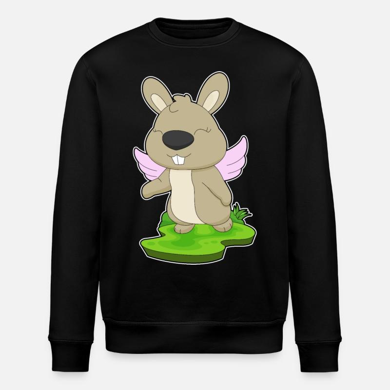 Rabbit Angel Wings - Stanley/Stella ROLLER Unisex Organic Sweatshirt - black