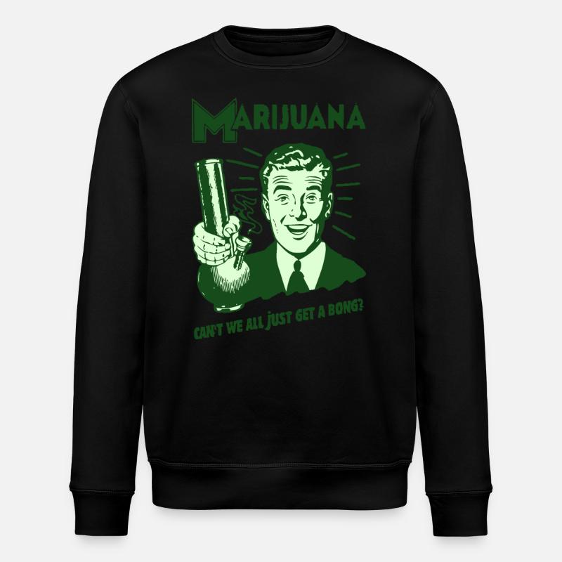Marijuana Retro Graphic - Stanley/Stella ROLLER Unisex Organic Sweatshirt - black