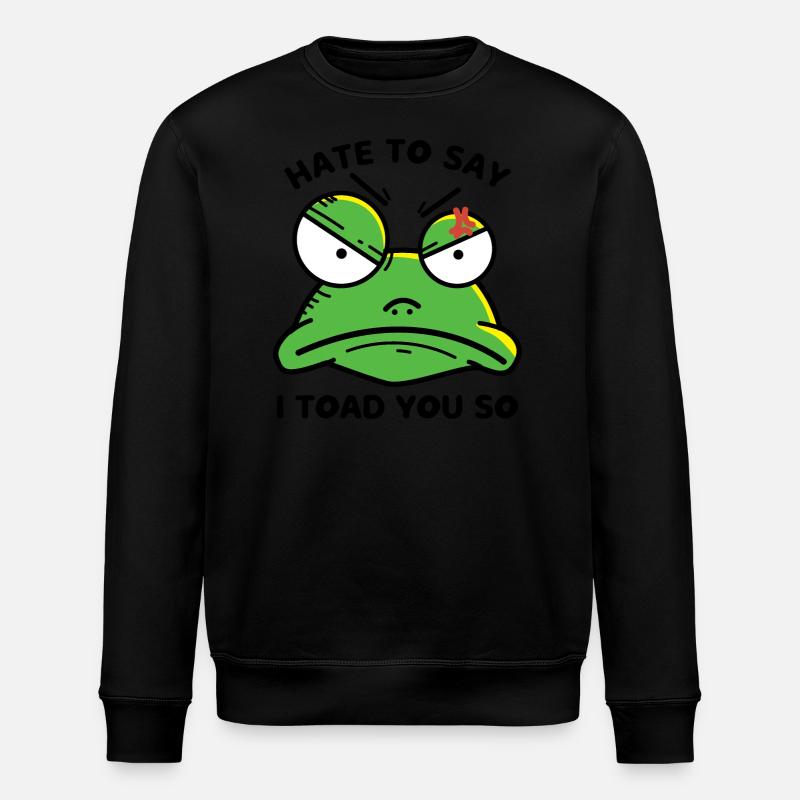 Lustige Tierfrosch Grafik - Stanley/Stella Unisex Bio-Sweatshirt ROLLER - Schwarz