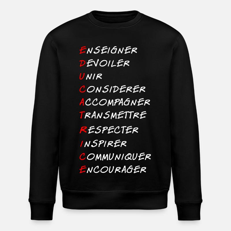 Éducatrice - Sweat bio ROLLER Stanley/Stella Unisexe - noir