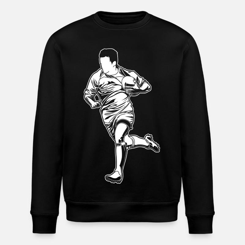 Rugby player drawing - Stanley/Stella ROLLER Unisex Organic Sweatshirt - black