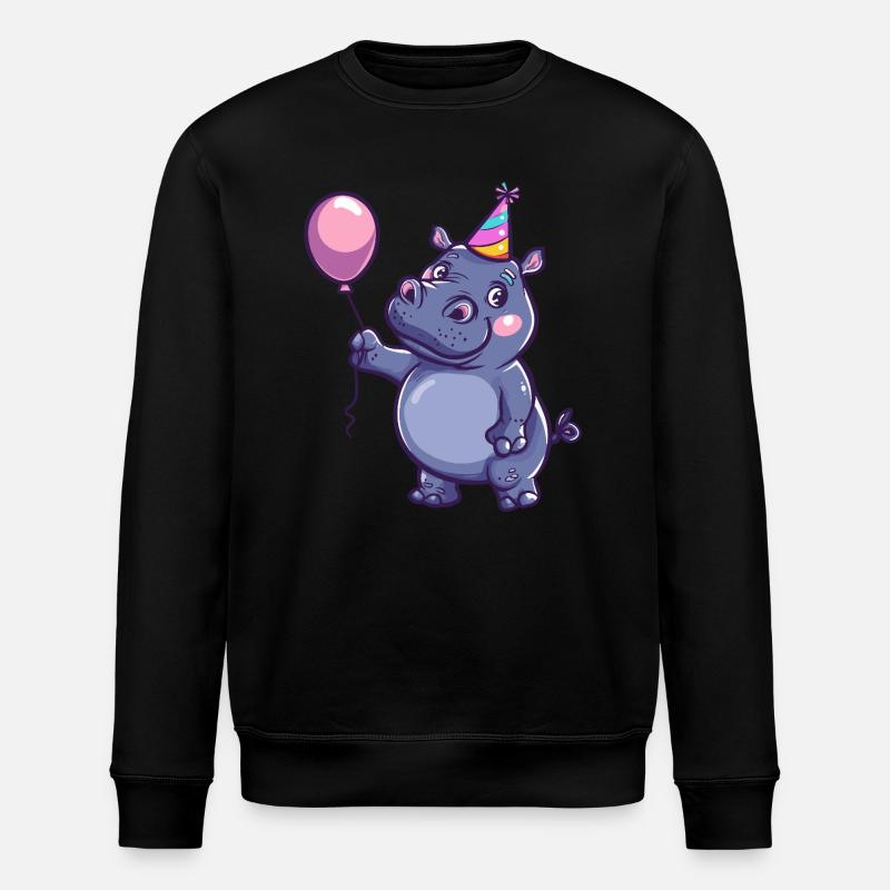 Hippopotame Anniversaire Bébé - Sweat bio ROLLER Stanley/Stella Unisexe - noir
