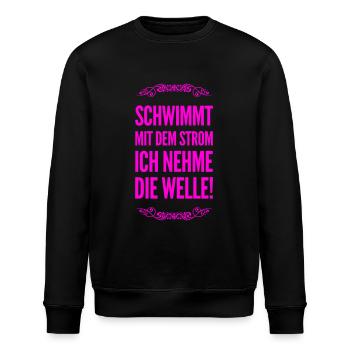 gegen den Strom - Stanley/Stella Unisex Bio-Sweatshirt ROLLER - Schwarz - Vorne - Nik (191cm)