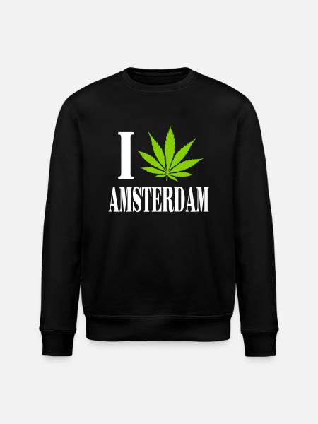 I love amsterdam - Stanley/Stella ROLLER Unisex Organic Sweatshirt - black