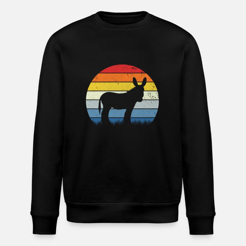 Âne rétro - Sweat bio ROLLER Stanley/Stella Unisexe - noir