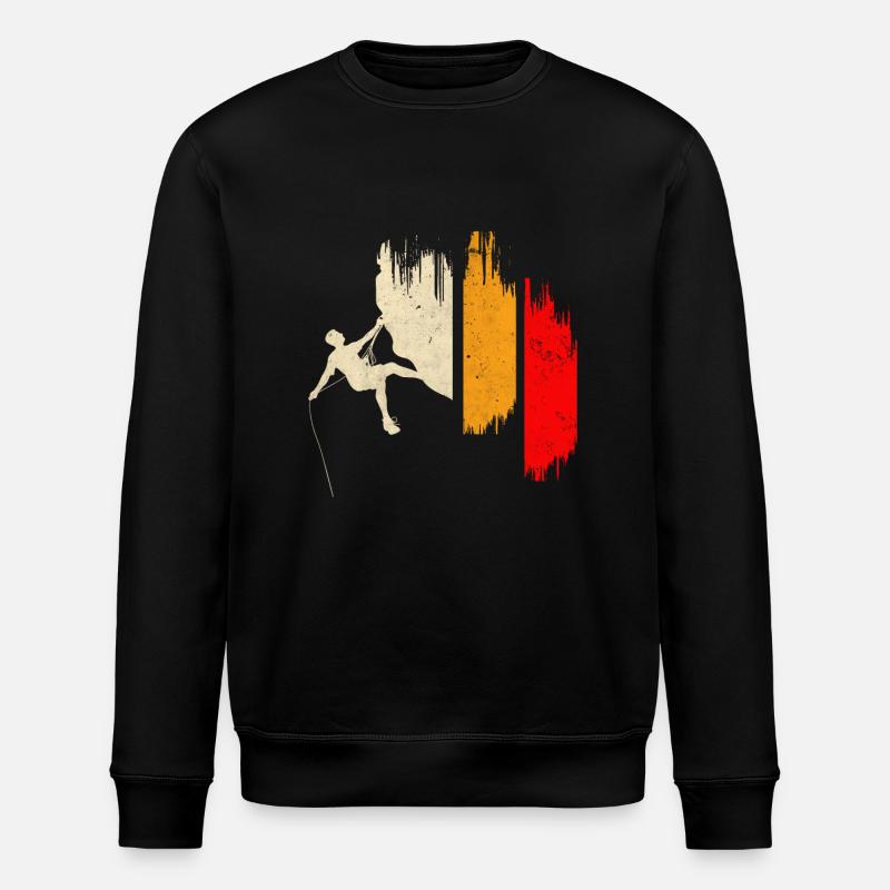 Klettern Retro - Stanley/Stella Unisex Bio-Sweatshirt ROLLER - Schwarz