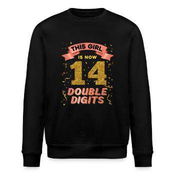 This girl is now 14 double digits 14. - Stanley/Stella ROLLER Unisex Organic Sweatshirt - black - Front - Nik (191cm)