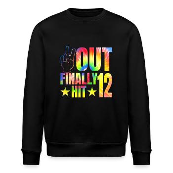 Peace Out Endlich Hit 12-jährige Celebrant 12. - Stanley/Stella Unisex Bio-Sweatshirt ROLLER - Schwarz - Vorne - Nik (191cm)