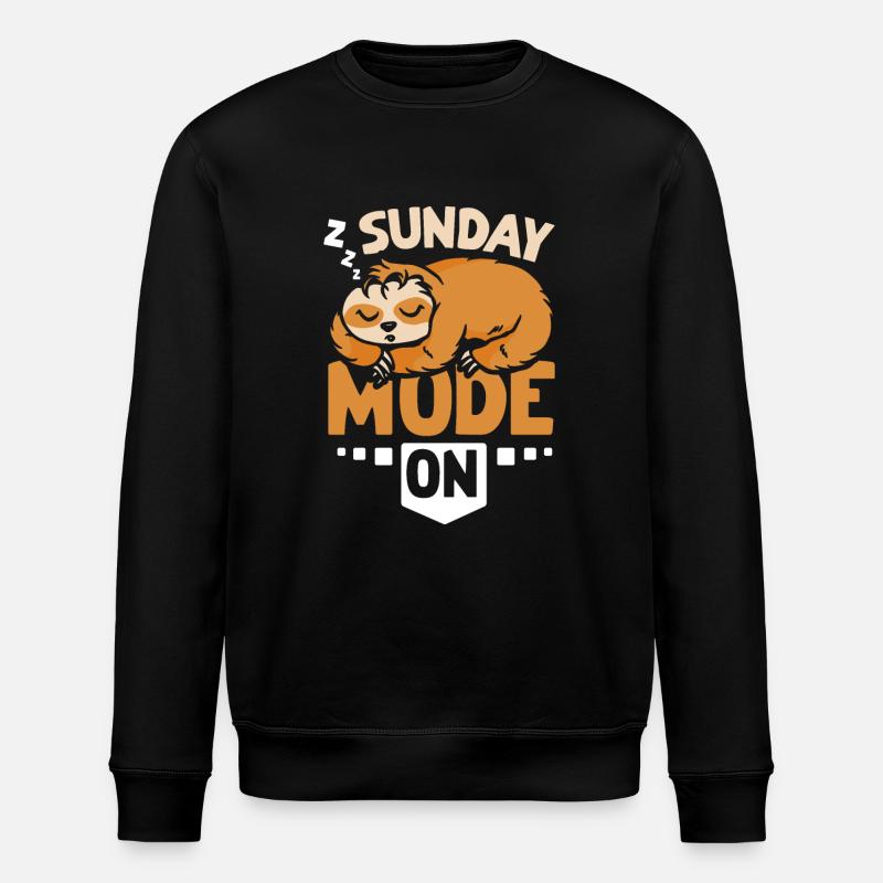Sloth sunday mode on - Stanley/Stella ROLLER Unisex Organic Sweatshirt - black