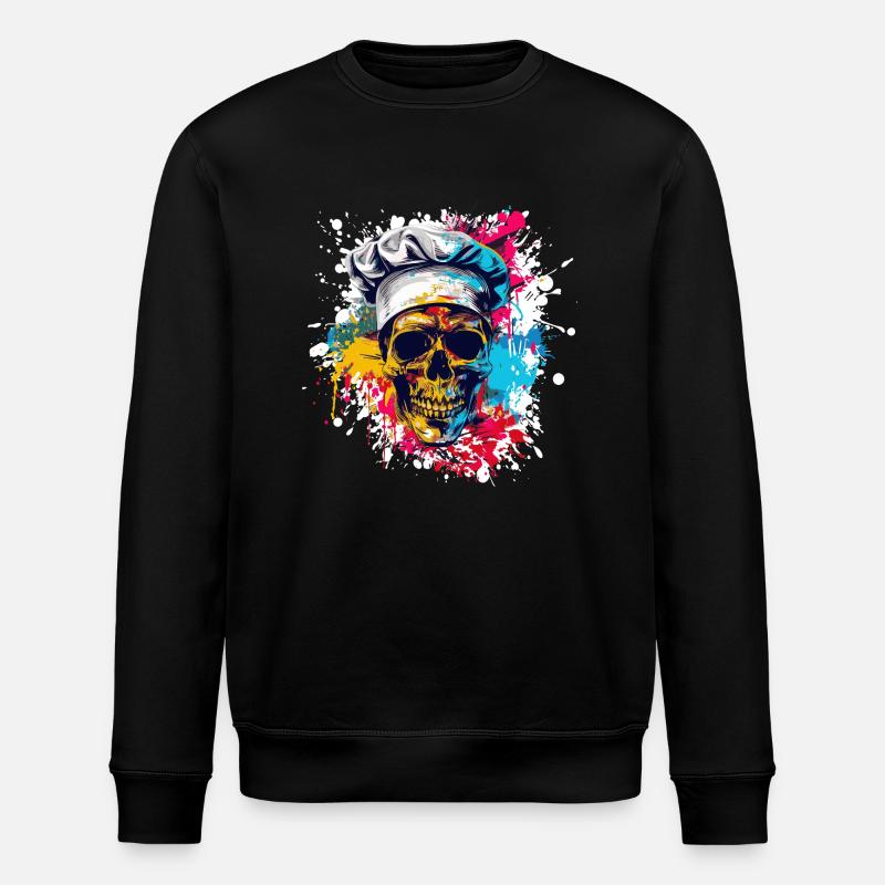 Koch Chef Totenkopf - Stanley/Stella Unisex Bio-Sweatshirt ROLLER - Schwarz
