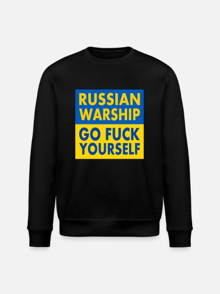 russian warship go f yourself - Stanley/Stella ROLLER Unisex Organic Sweatshirt - black