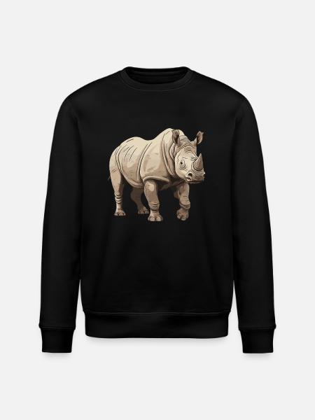 Nashorn Tier - Stanley/Stella Unisex Bio-Sweatshirt ROLLER - Schwarz