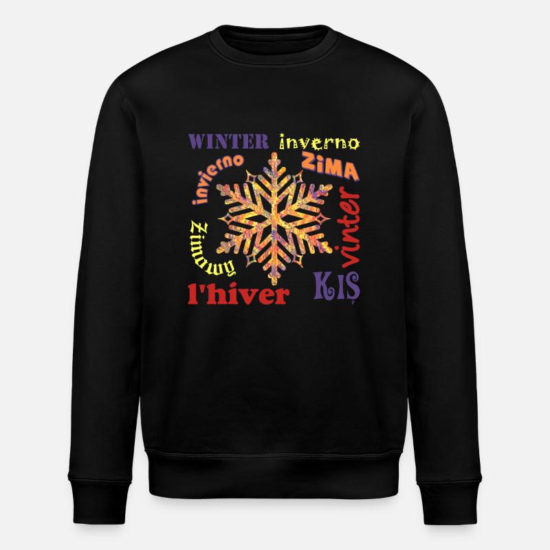 Winter multilingual E 53 - Stanley/Stella ROLLER Unisex Organic Sweatshirt - black