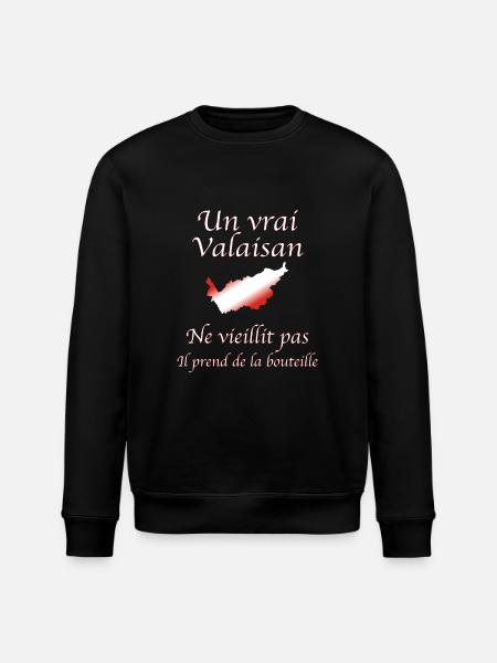 Un vrai valaisan bouteille - Sweat bio ROLLER Stanley/Stella Unisexe - noir