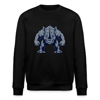 Rhino Muscles Bodybuilding - Stanley/Stella ROLLER Unisex Organic Sweatshirt - black - Front - Nik (191cm)