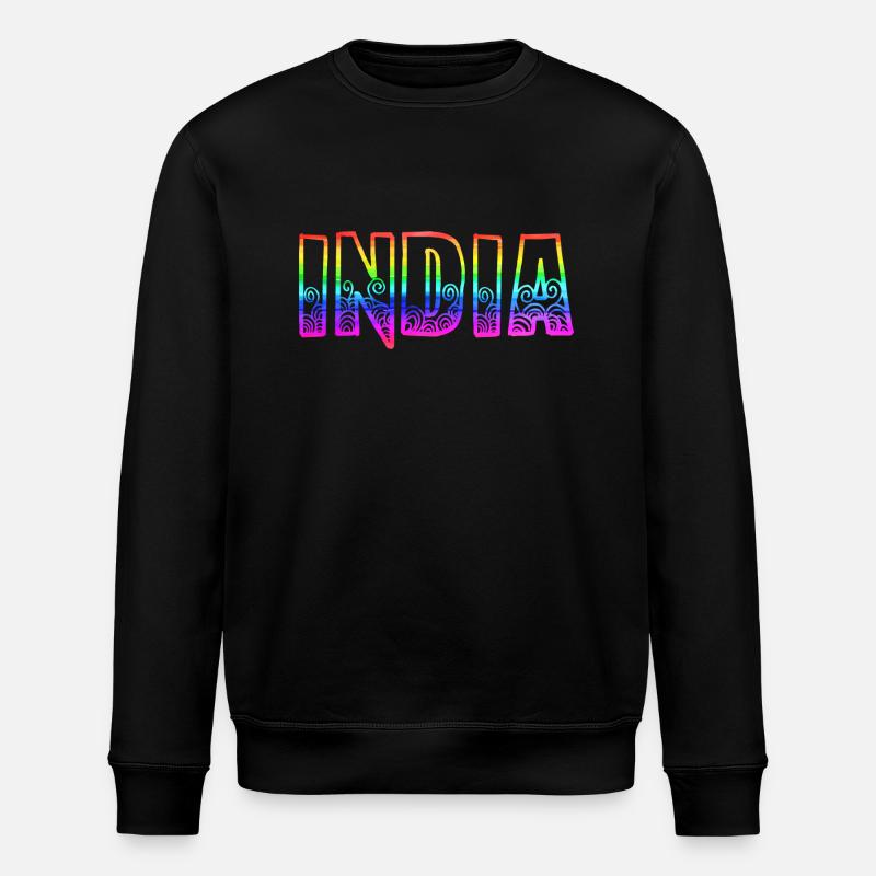 india rs regenbogen - Stanley/Stella Unisex Bio-Sweatshirt ROLLER - Schwarz