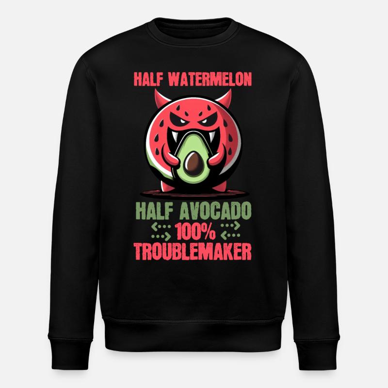 Mi-pastèque, mi-avocat, tous les ennuis ! - Sweat bio ROLLER Stanley/Stella Unisexe - noir