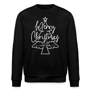 Merry Christmas and a Happy New Year - Stanley/Stella ROLLER Unisex Organic Sweatshirt - black - Front - Nik (191cm)