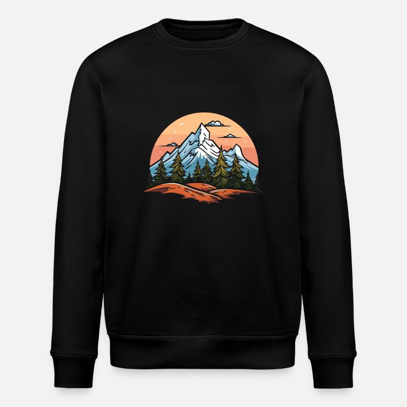 Berge Landschaft - Stanley/Stella Unisex Bio-Sweatshirt ROLLER - Schwarz