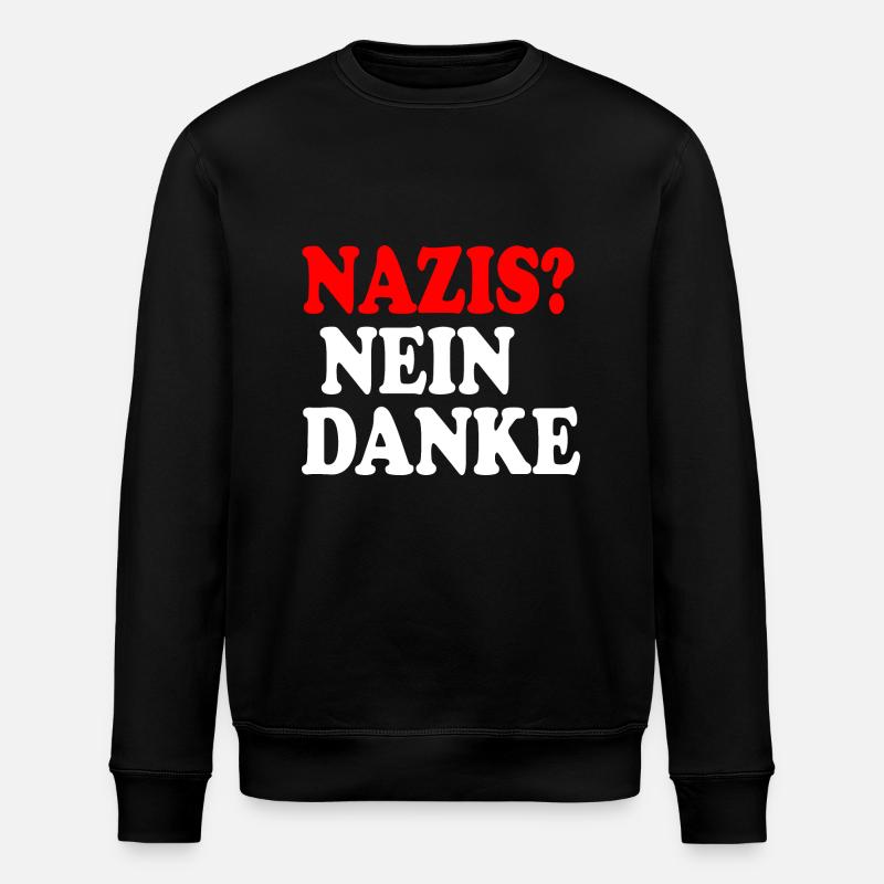 Nazis nein danke - Stanley/Stella Unisex Bio-Sweatshirt ROLLER - Schwarz