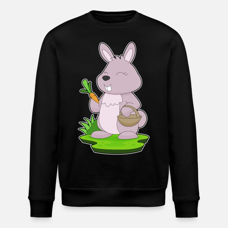 Hase Karotte Korb - Stanley/Stella Unisex Bio-Sweatshirt ROLLER - Schwarz
