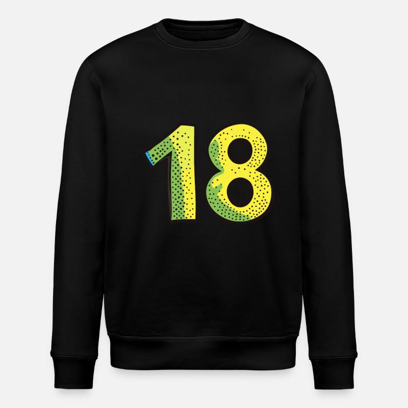 18 Zahl Bunt - Stanley/Stella Unisex Bio-Sweatshirt ROLLER - Schwarz
