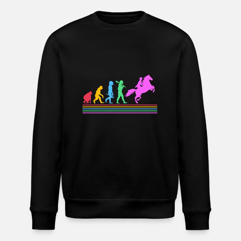 Pferderennen Evolution - Stanley/Stella Unisex Bio-Sweatshirt ROLLER - Schwarz