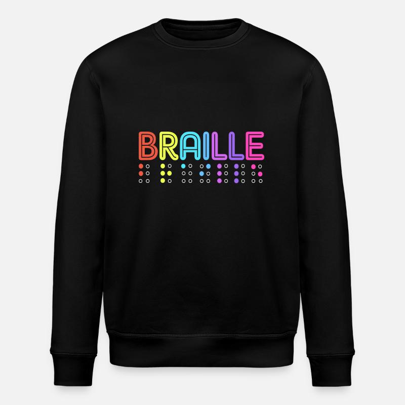 Blindenschrift Braille Blind - Stanley/Stella Unisex Bio-Sweatshirt ROLLER - Schwarz