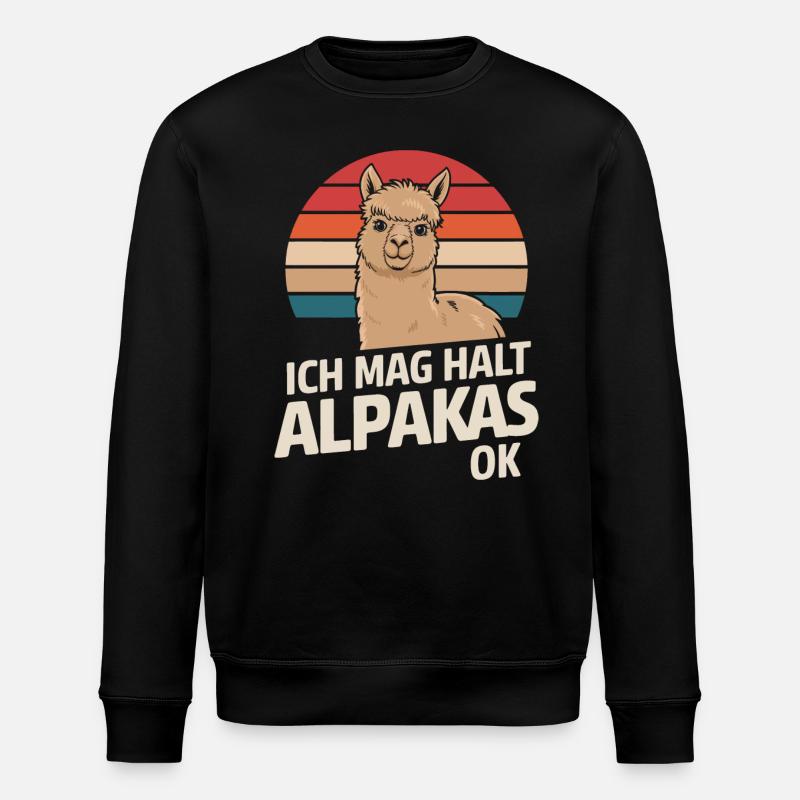 Alpaca llama alpacas animal - Stanley/Stella ROLLER Unisex Organic Sweatshirt - black