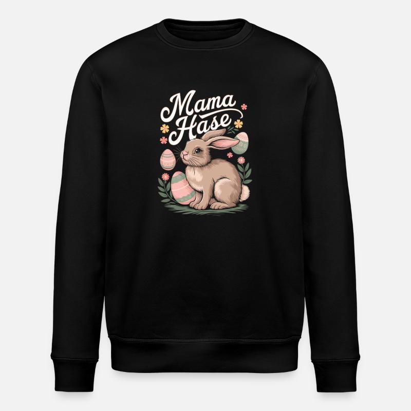 Maman Lapin Drôle Pâques - Sweat bio ROLLER Stanley/Stella Unisexe - noir