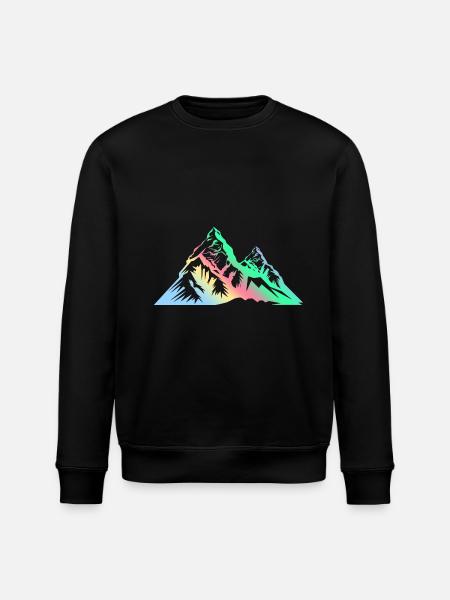Berge Bunt Gebirge - Stanley/Stella Unisex Bio-Sweatshirt ROLLER - Schwarz