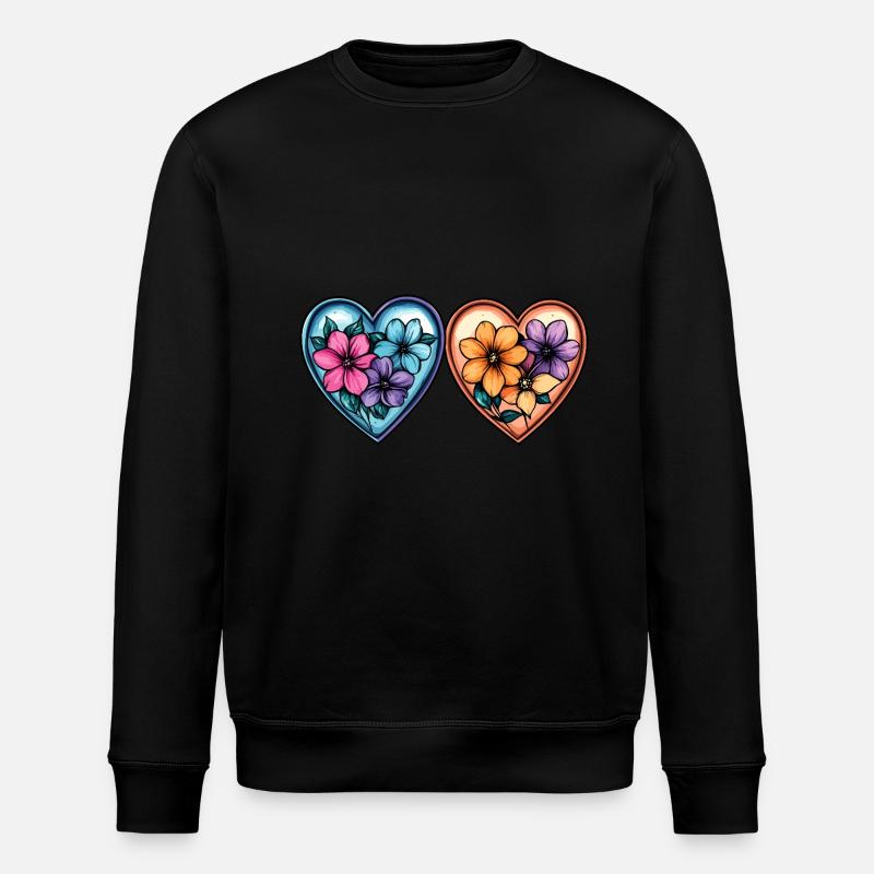 Coeurs Amour Fleurs - Sweat bio ROLLER Stanley/Stella Unisexe - noir