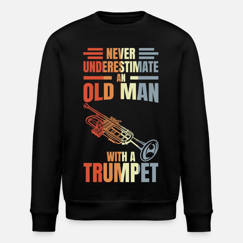 Lustiger Trompeten Großvater - Stanley/Stella Unisex Bio-Sweatshirt ROLLER - Schwarz