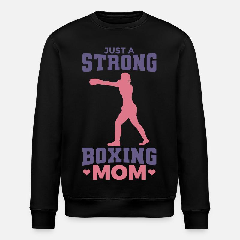 Just a strong boxer mom - Stanley/Stella ROLLER Unisex Organic Sweatshirt - black