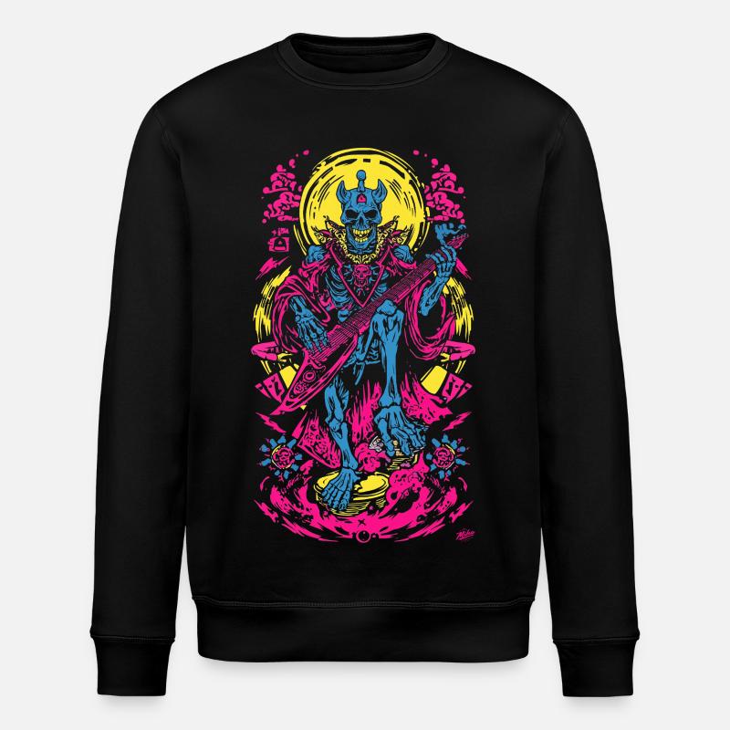 Neon Skeleton Guitariste - Sweat bio ROLLER Stanley/Stella Unisexe - noir