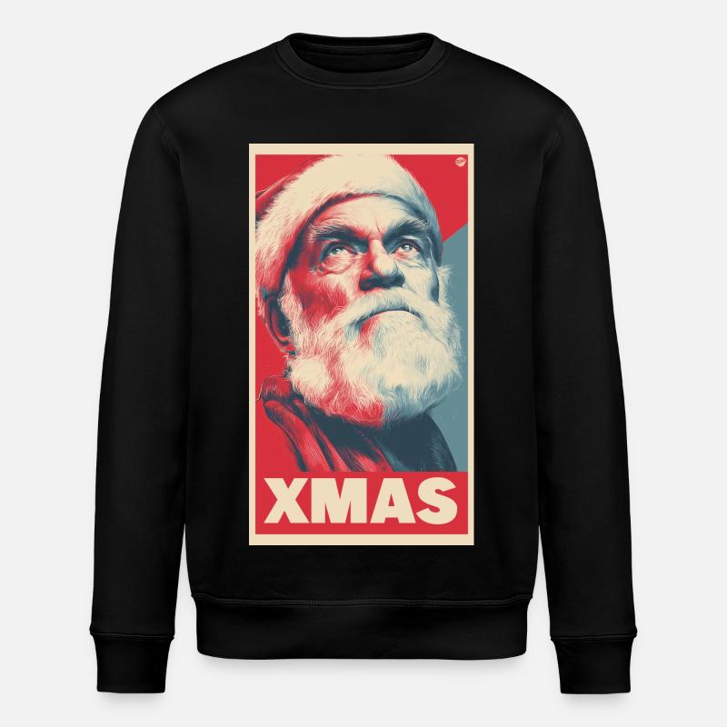 Xmas PopArt Santa - Stanley/Stella Unisex Bio-Sweatshirt ROLLER - Schwarz