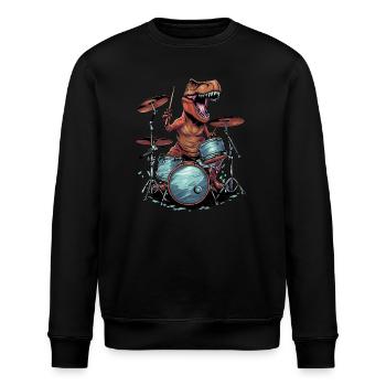 Musik Music Batteur Schlagzeuger Dino Batteur Trex - Sweat bio ROLLER Stanley/Stella Unisexe - noir - Devant - Nik (191cm)