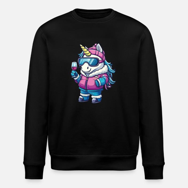 Einhorn Ski Apres Ski - Stanley/Stella Unisex Bio-Sweatshirt ROLLER - Schwarz