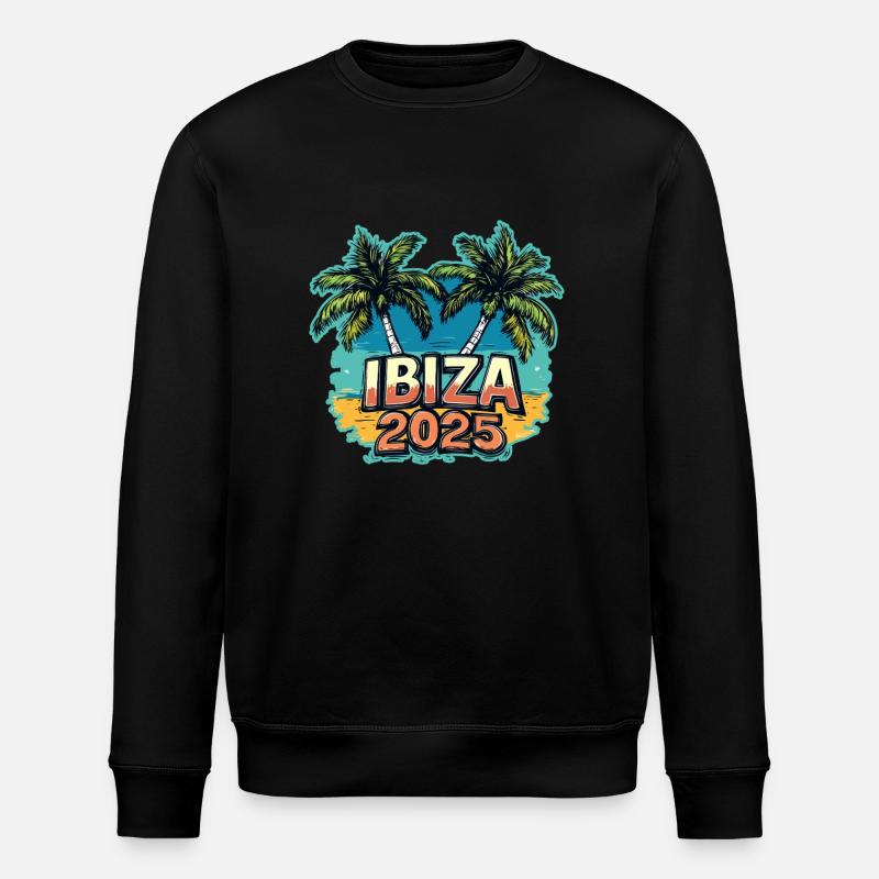 Ibiza 2025 Palmiers - Sweat bio ROLLER Stanley/Stella Unisexe - noir