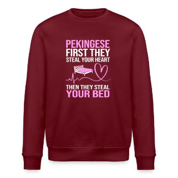Pekinese Hund - Stanley/Stella Unisex Bio-Sweatshirt ROLLER - Burgunderrot - Vorne - Nik (191cm)