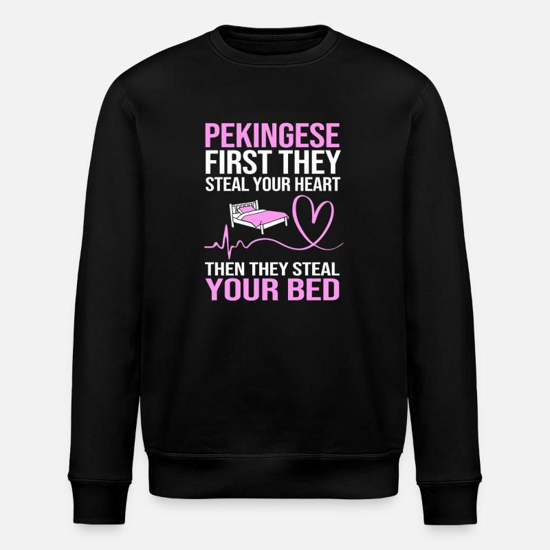 Pekinese Hund - Stanley/Stella Unisex Bio-Sweatshirt ROLLER - Schwarz