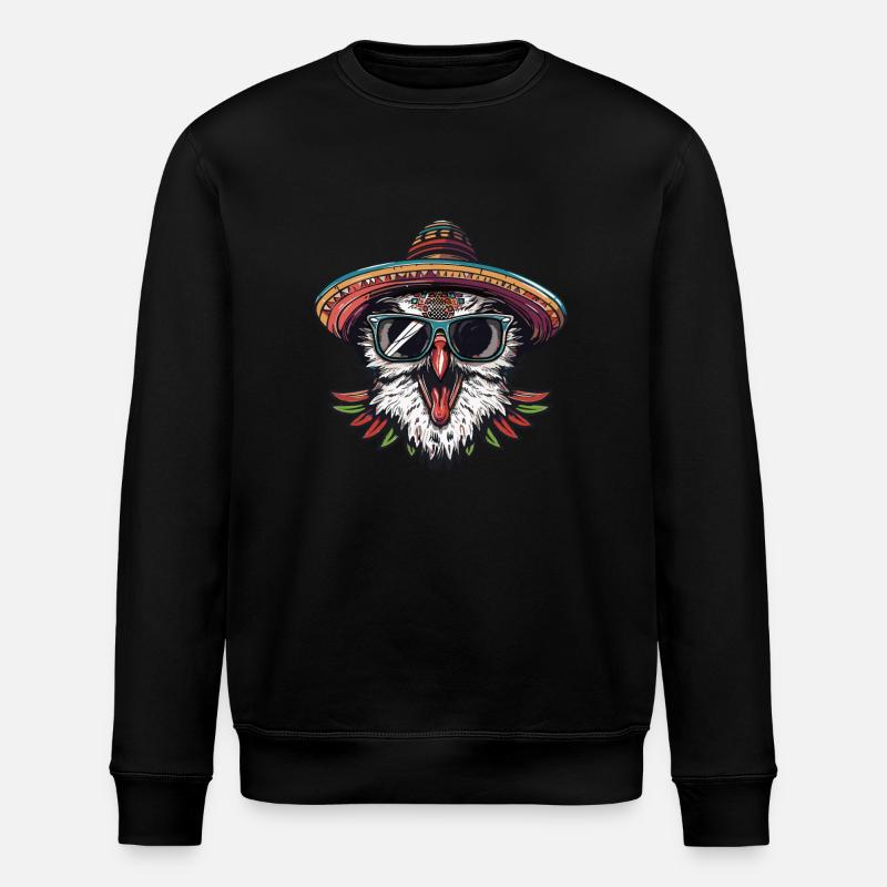 Eule Lustig Sombrero - Stanley/Stella Unisex Bio-Sweatshirt ROLLER - Schwarz