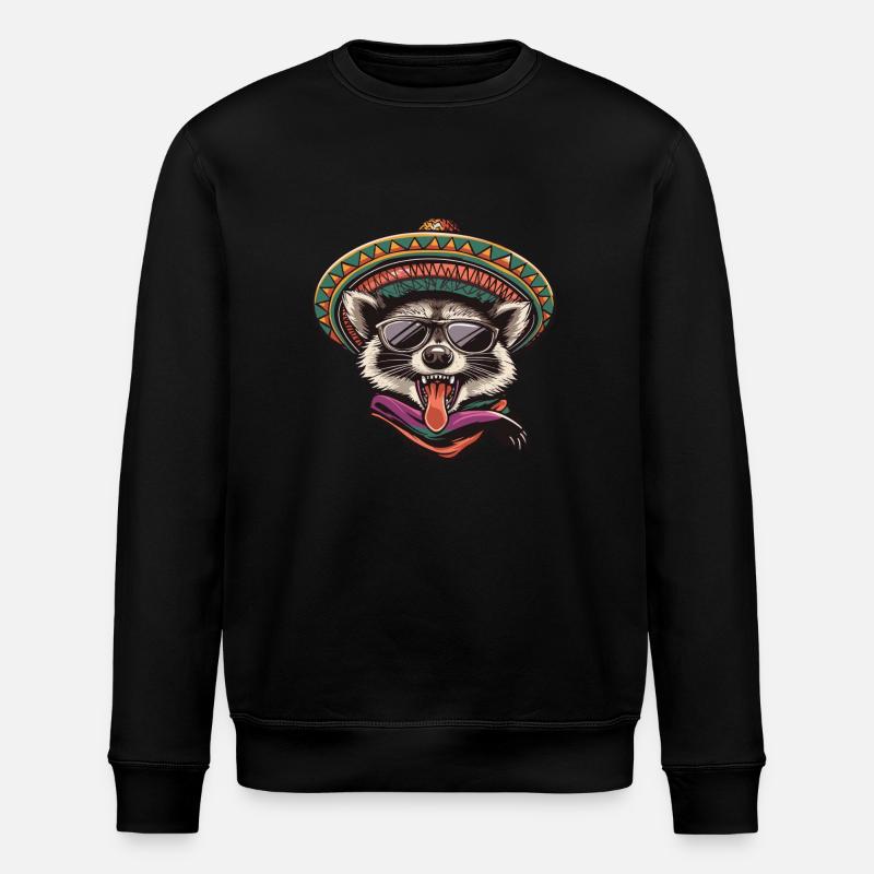 raton laveur drôle sombrero - Sweat bio ROLLER Stanley/Stella Unisexe - noir